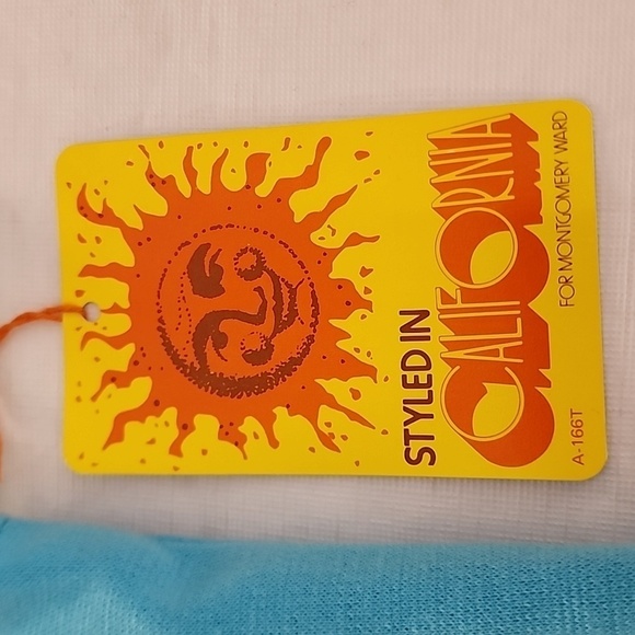 VTG Deadstock‎ Montgomery Ward 70's Turquoise Blue Button Up Tunic Top Size 7 - Picture 12 of 12